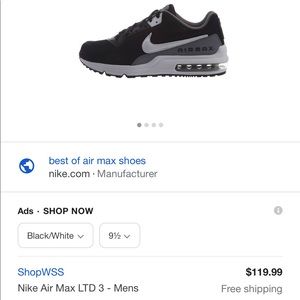 Nike air max black white size 11 only work 4 times